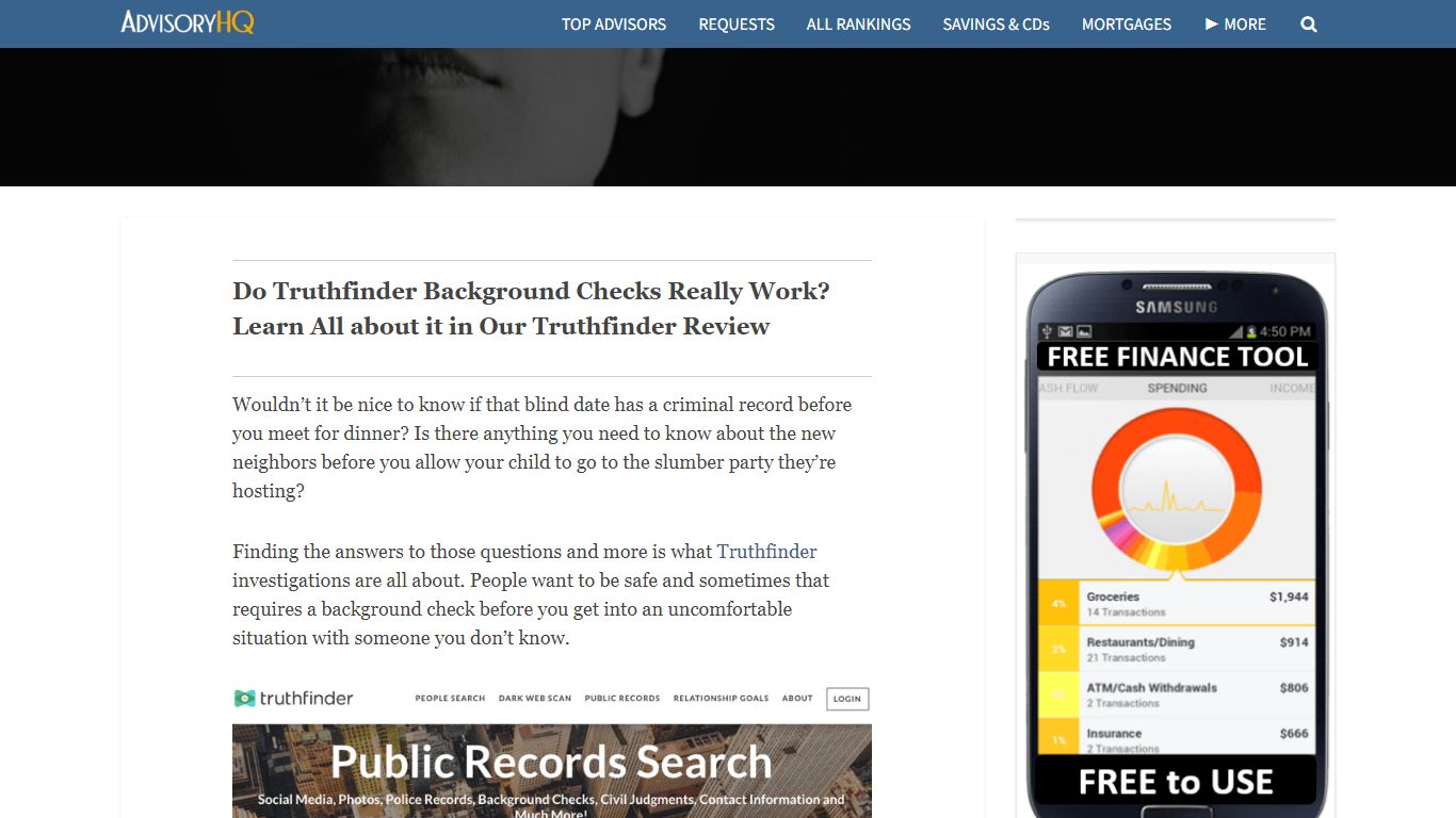 Truthfinder Review | Is It Legit? A Scam? Everything You ... - AdvisoryHQ