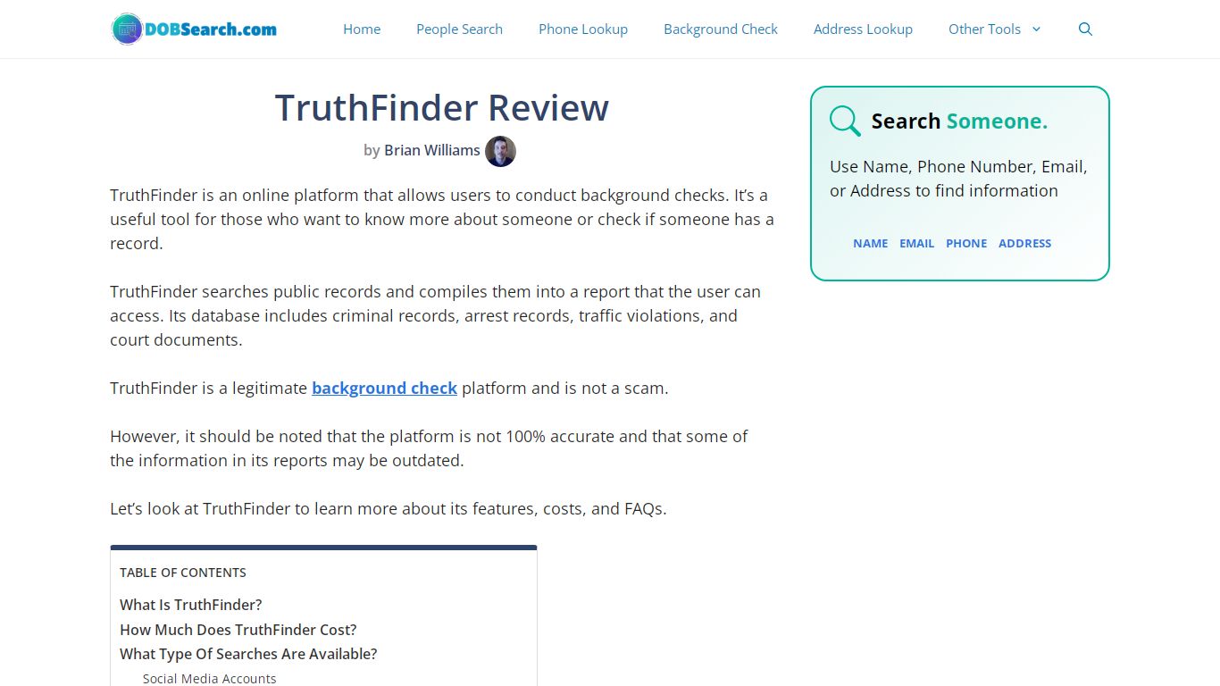 TruthFinder Review: Is It Legit? Features, Costs & FAQs - DOBSearch.com